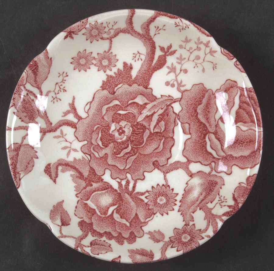 English Chippendale Red Pink Saucer for Oversized Cup by Johnson Brothers-1