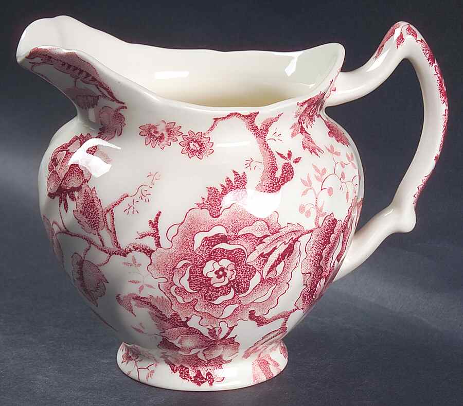 English Chippendale Red Pink 32 Oz Pitcher by Johnson Brothers-1