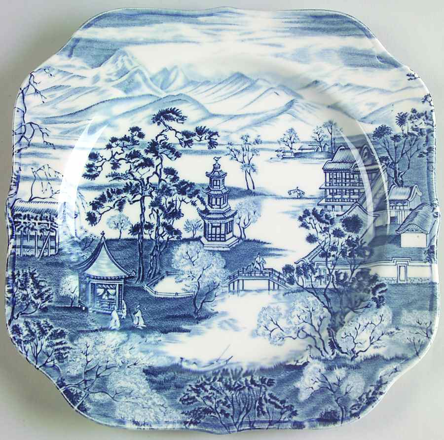 Enchanted Garden Blue Square Salad Plate by Johnson Brothers-1