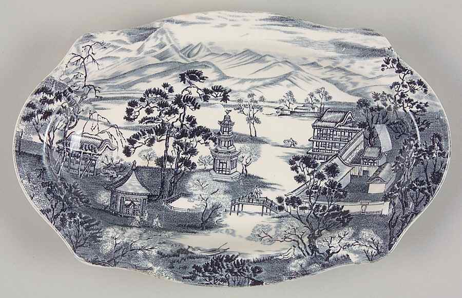 Enchanted Garden Blue Relish/Gravy Underplate by Johnson Brothers-1