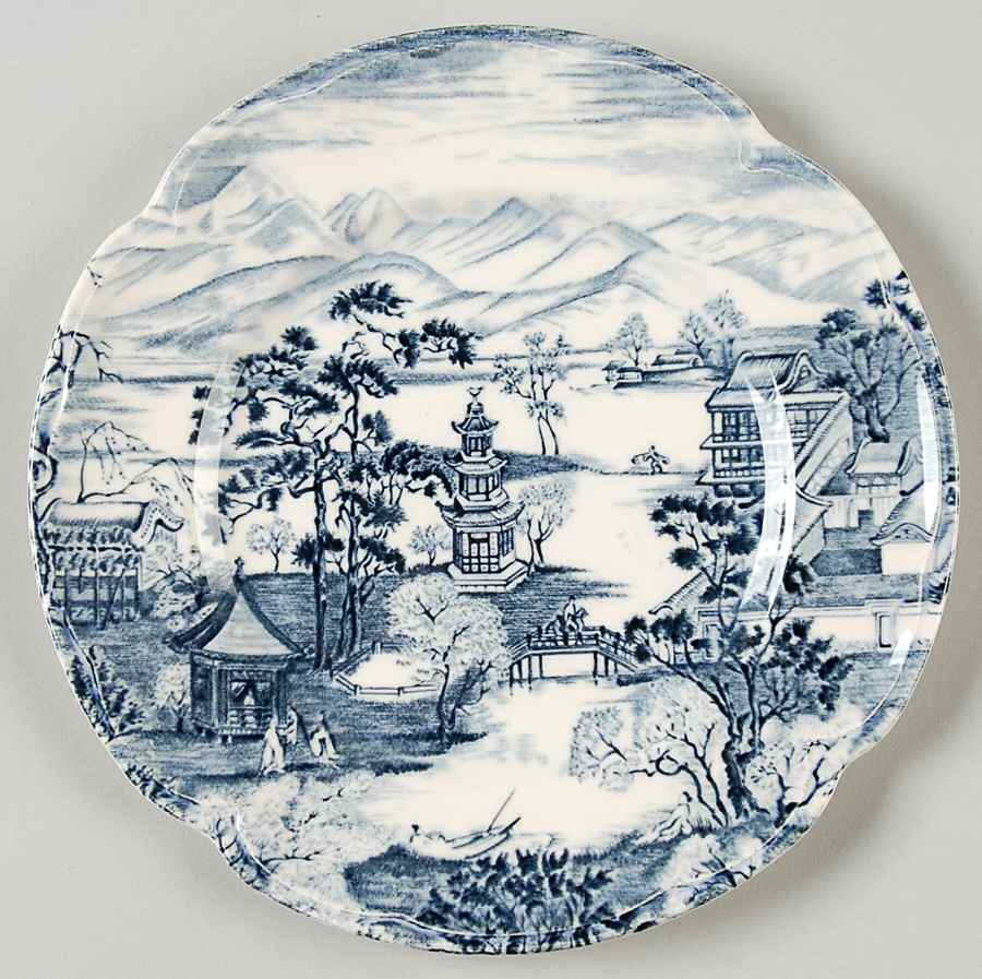Enchanted Garden Blue Bread & Butter Plate by Johnson Brothers-1