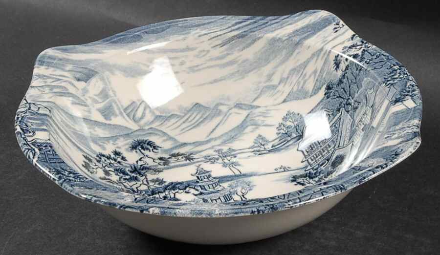 Enchanted Garden Blue 8" Round Vegetable Bowl by Johnson Brothers-1