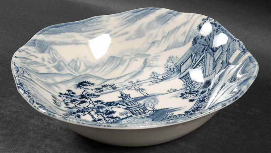 Enchanted Garden Blue Square Soup Bowl by Johnson Brothers-1