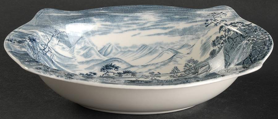 Enchanted Garden Blue 9" Oval Vegetable Bowl by Johnson Brothers-1