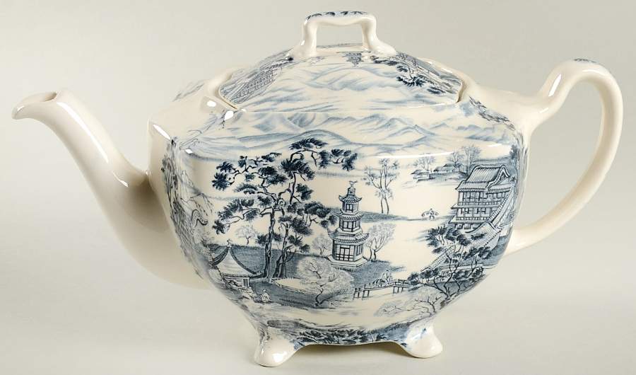 Enchanted Garden Blue Teapot & Lid by Johnson Brothers-1