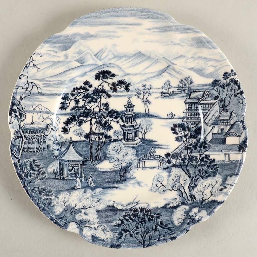 Enchanted Garden Blue Luncheon Plate by Johnson Brothers-1