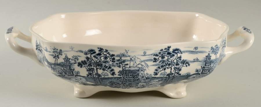 Enchanted Garden Blue Square Vegetable No Lid by Johnson Brothers-1