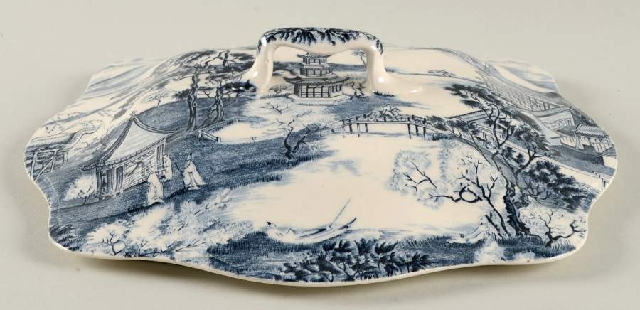 Enchanted Garden Blue Lid for Square Vegetable by Johnson Brothers-1