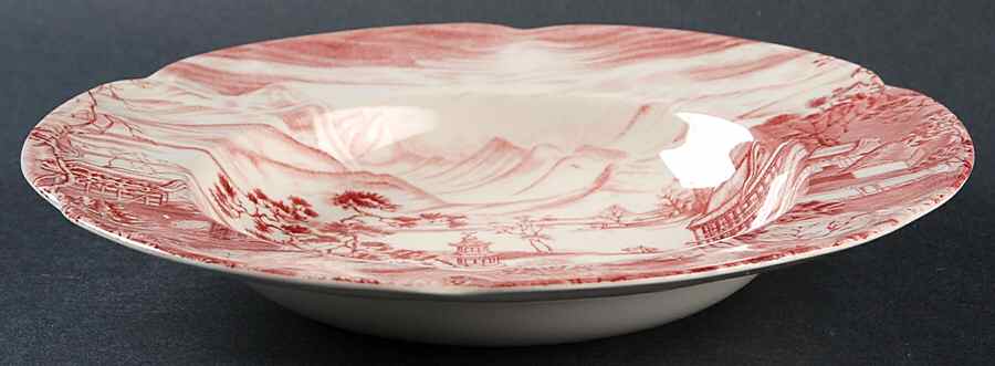 Enchanted Garden Pink Rim Soup Bowl by Johnson Brothers-1