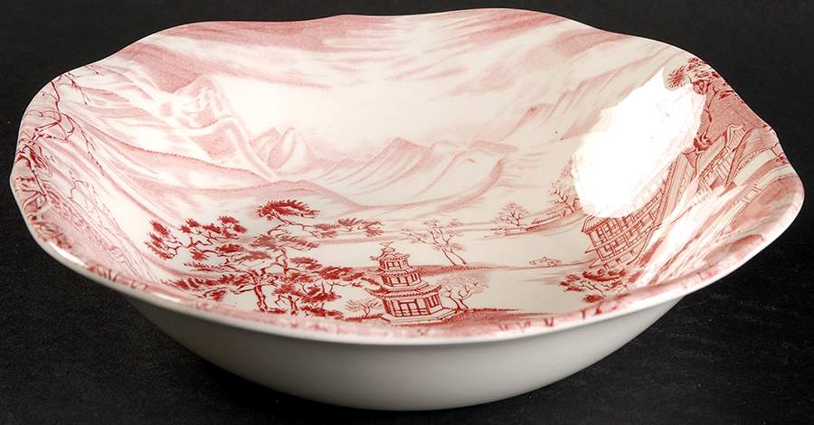 Enchanted Garden Pink Square Soup Bowl by Johnson Brothers-1