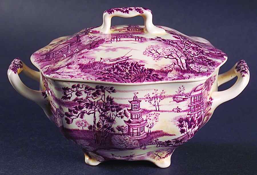 Enchanted Garden Plum Sugar Bowl & Lid by Johnson Brothers-1