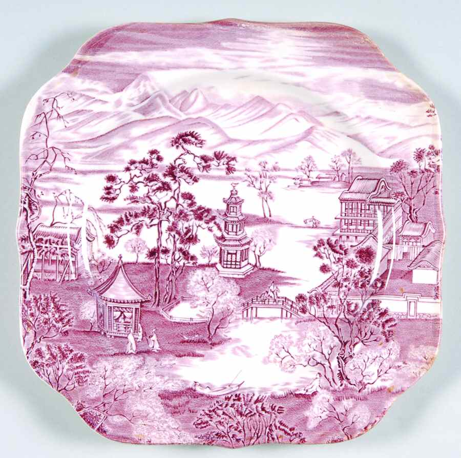 Enchanted Garden Plum Square Salad Plate by Johnson Brothers-1