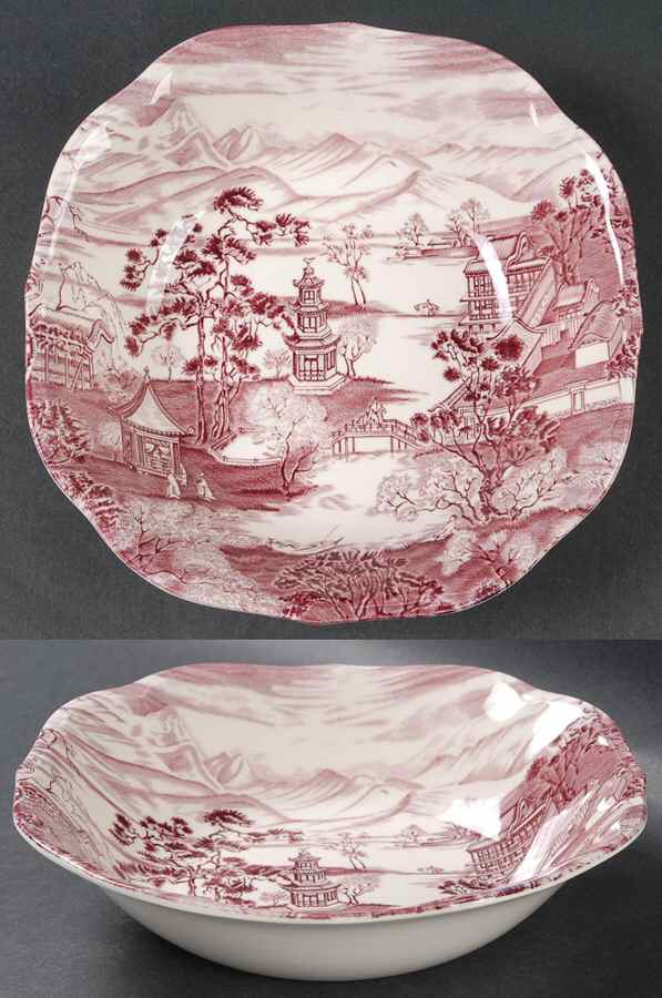 Enchanted Garden Plum Square Soup Bowl by Johnson Brothers-1