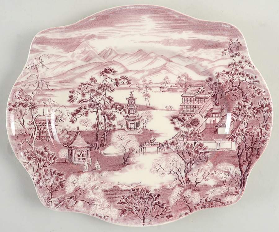 Enchanted Garden Plum 12" Oval Serving Platter by Johnson Brothers-1