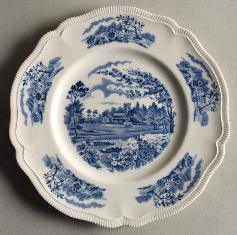 English Gardens Blue (No Blue Band) Salad Plate by Johnson Brothers-1
