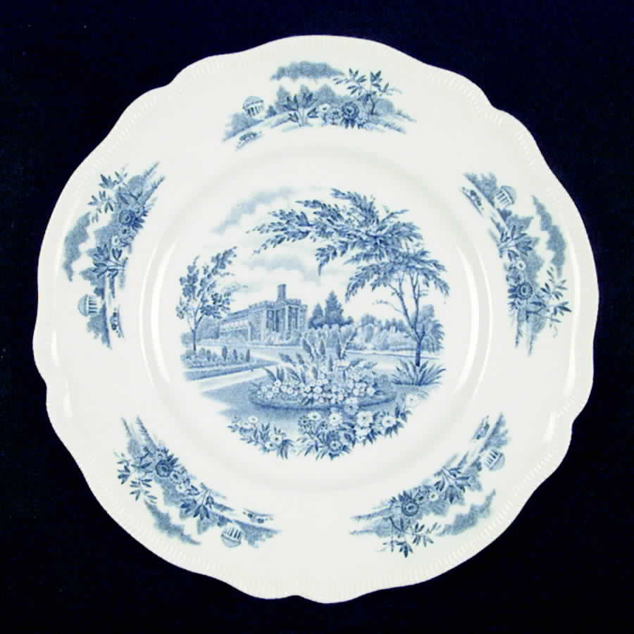 English Gardens Blue (No Blue Band) Luncheon Plate by Johnson Brothers-1