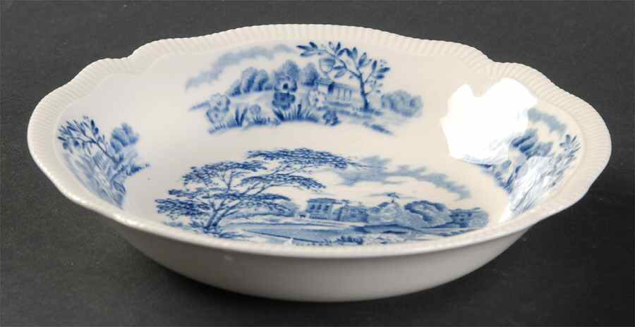 English Gardens Blue (No Blue Band) Fruit/Dessert (Sauce) Bowl by Johnson Brothers-1