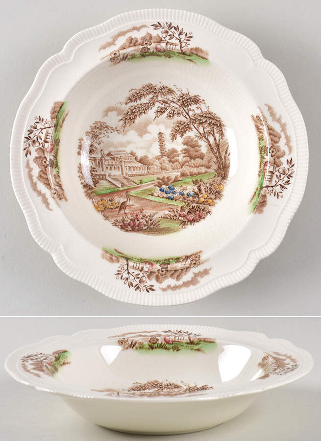 English Gardens Brown Multicolor Coupe Cereal Bowl by Johnson Brothers-1