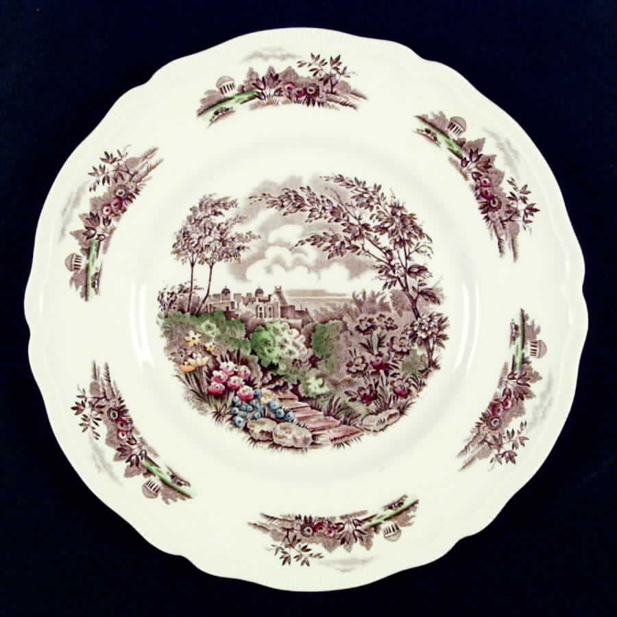 English Gardens Brown Multicolor Dinner Plate by Johnson Brothers-1