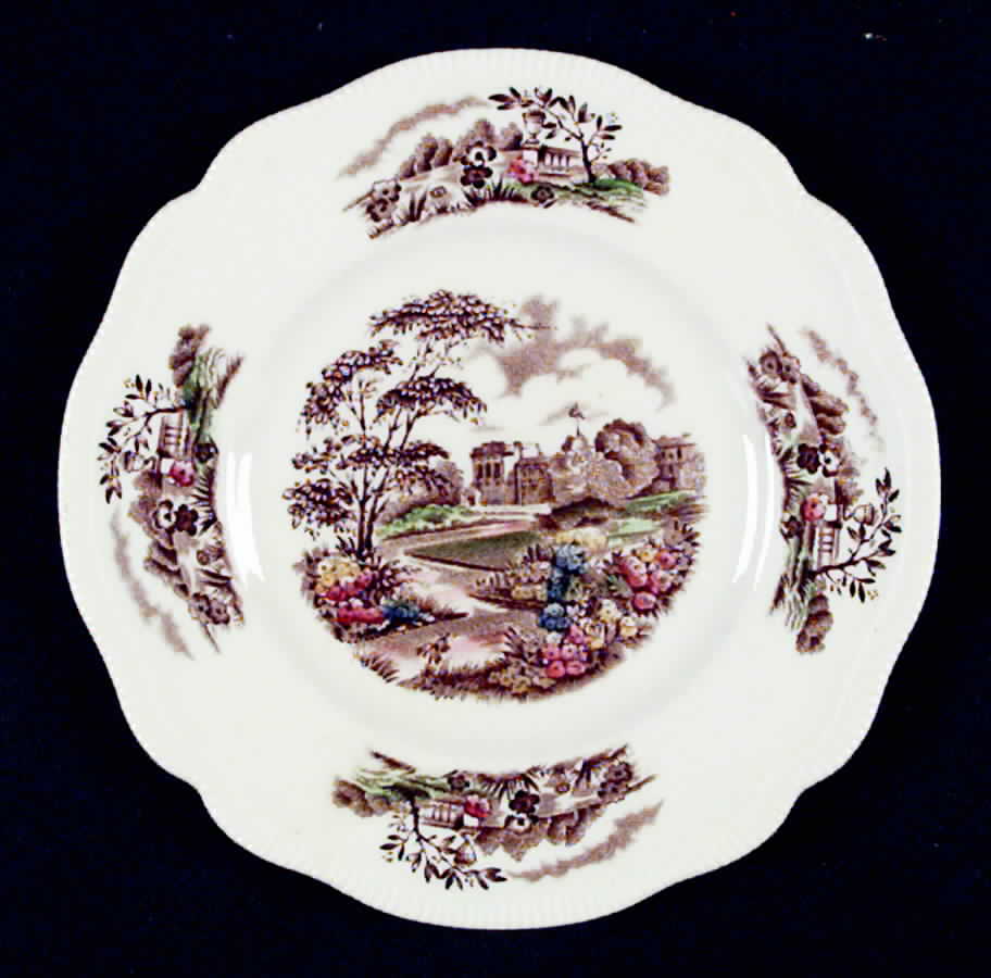 English Gardens Brown Multicolor Bread & Butter Plate by Johnson Brothers-1