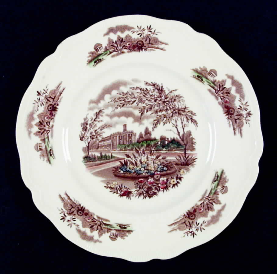 English Gardens Brown Multicolor Luncheon Plate by Johnson Brothers-1