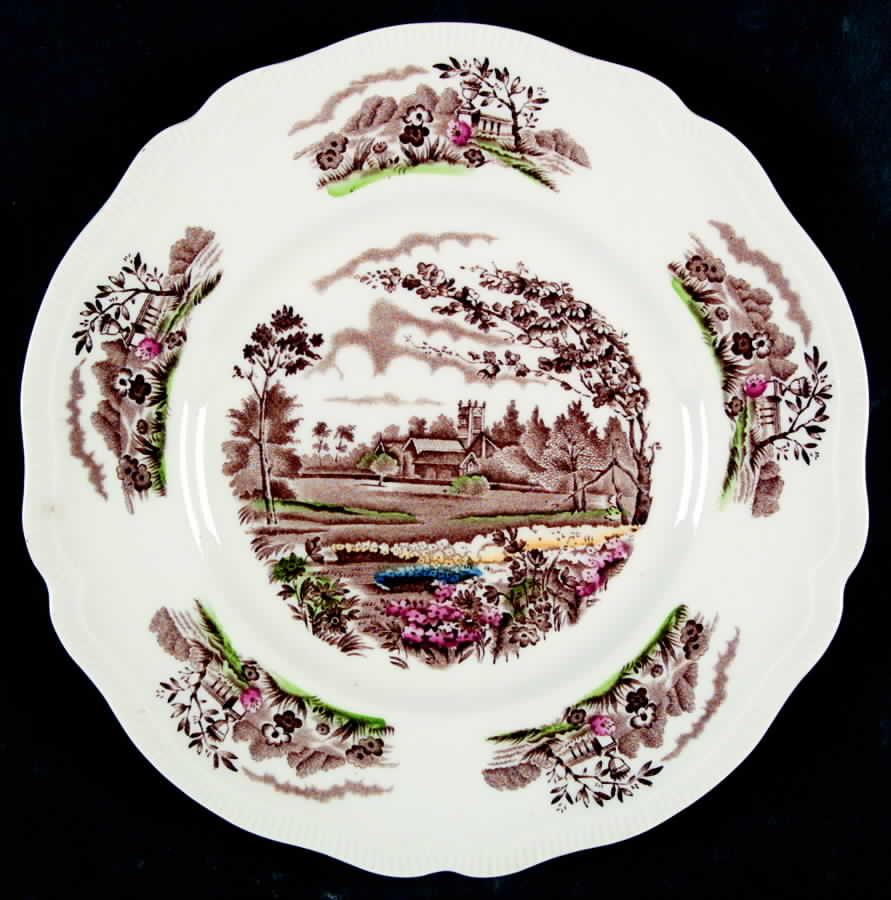 English Gardens Brown Multicolor Salad Plate by Johnson Brothers-1