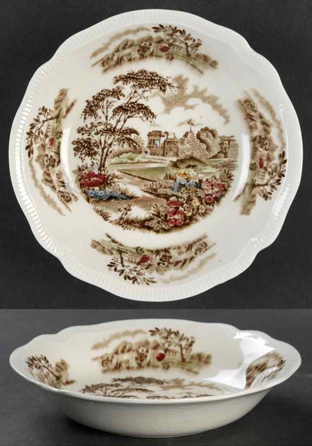English Gardens Brown Multicolor Fruit/Dessert (Sauce) Bowl by Johnson Brothers-1