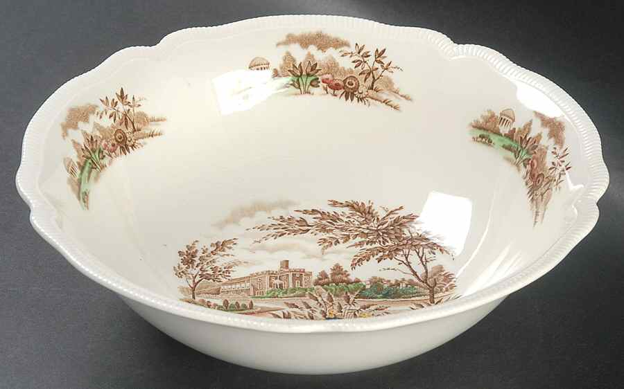 English Gardens Brown Multicolor 8" Round Vegetable Bowl by Johnson Brothers-1