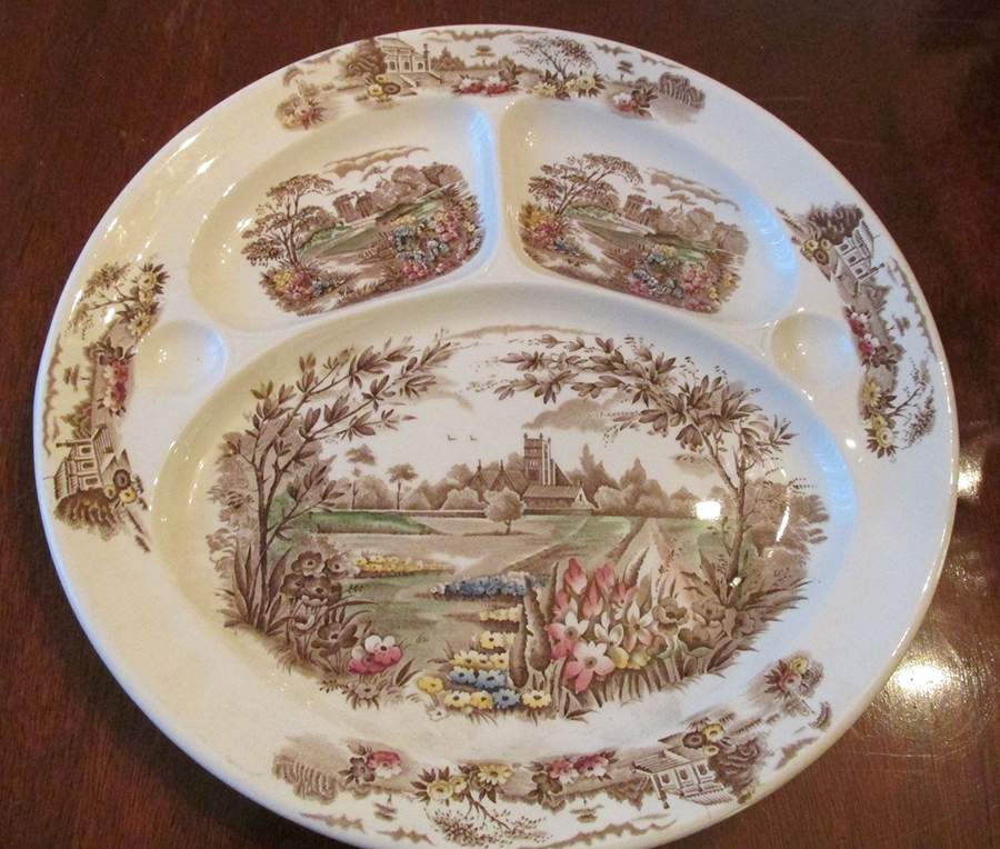 English Gardens Brown Multicolor Grill Plate by Johnson Brothers-1