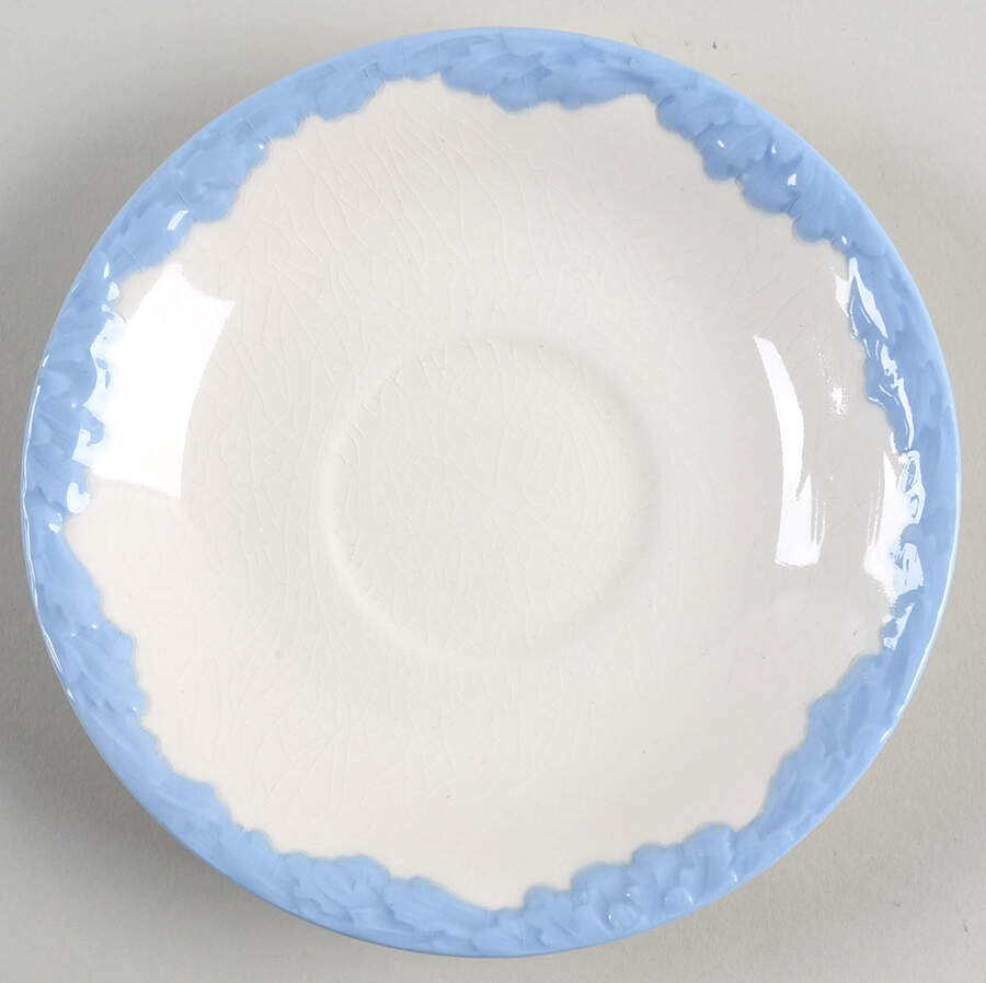 English Oak (Light Blue Embossed Edge) Saucer for Flat Cup by Johnson Brothers-1