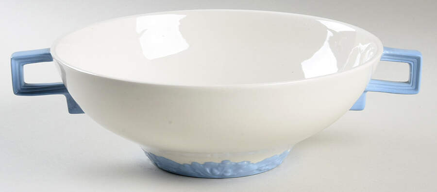 English Oak (Light Blue Embossed Edge) Round Vegetable No Lid by Johnson Brothers-1