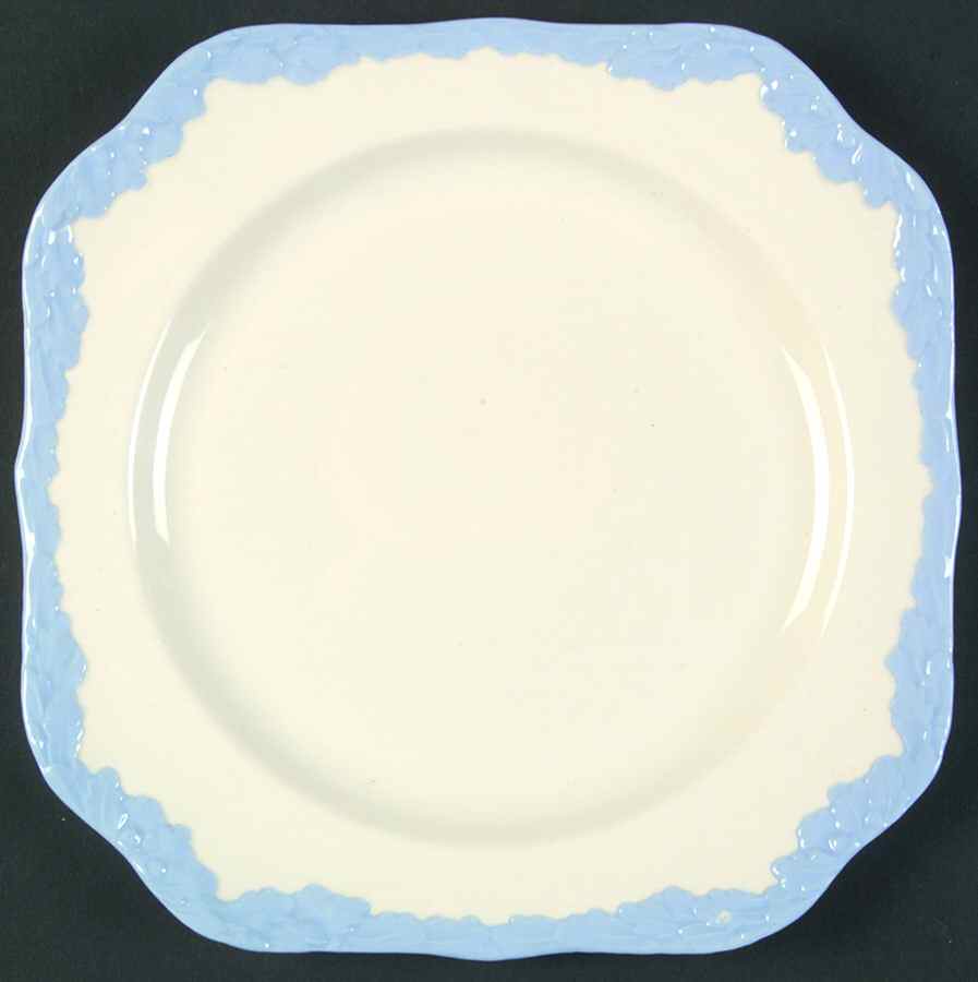 English Oak (Light Blue Embossed Edge) Square Salad Plate by Johnson Brothers-1