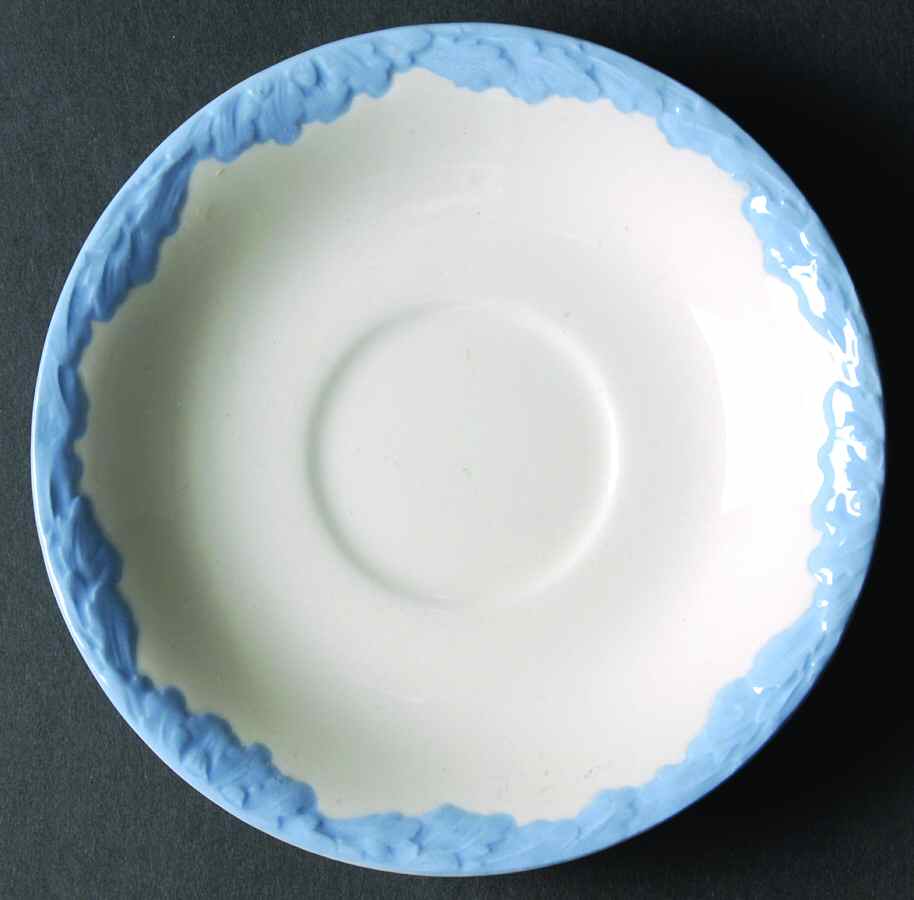 English Oak (Light Blue Embossed Edge) Saucer for Flat Cup by Johnson Brothers-1