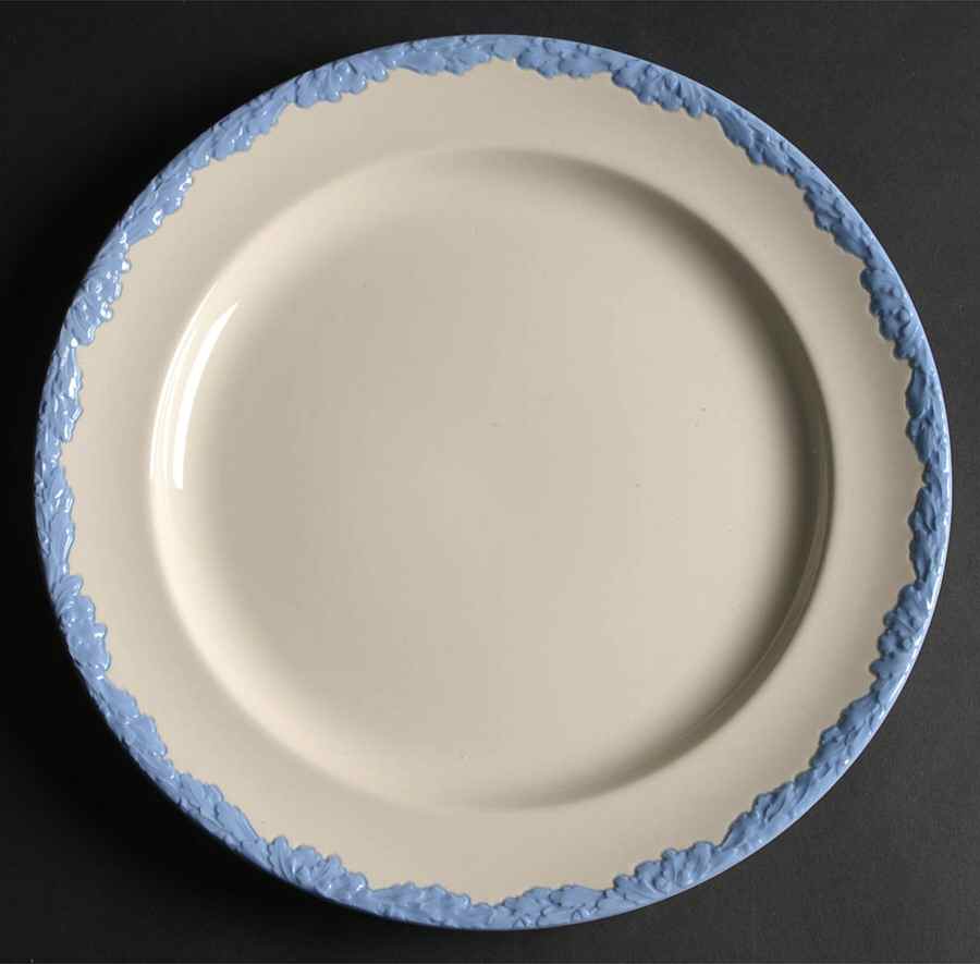 English Oak (Light Blue Embossed Edge) 12" Chop Plate (Round Platter) by Johnson Brothers-1