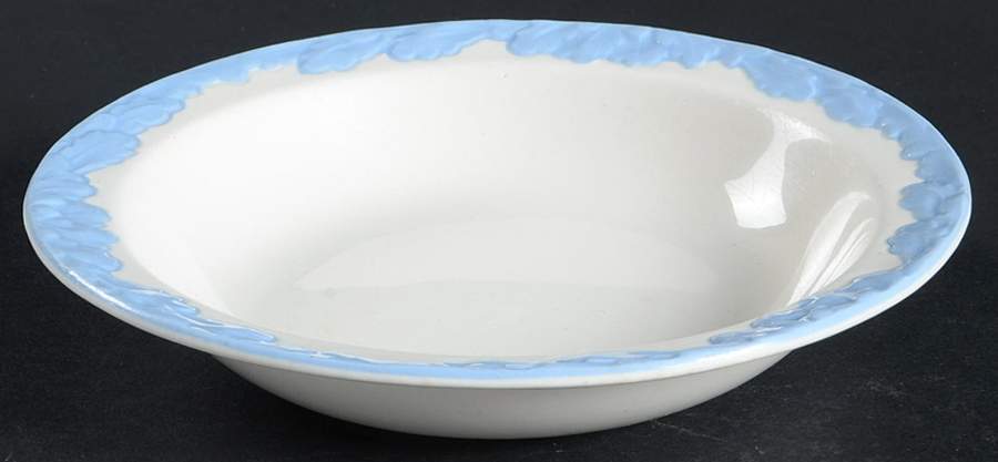 English Oak (Light Blue Embossed Edge) Rim Fruit/Dessert (Sauce) Bowl by Johnson Brothers-1