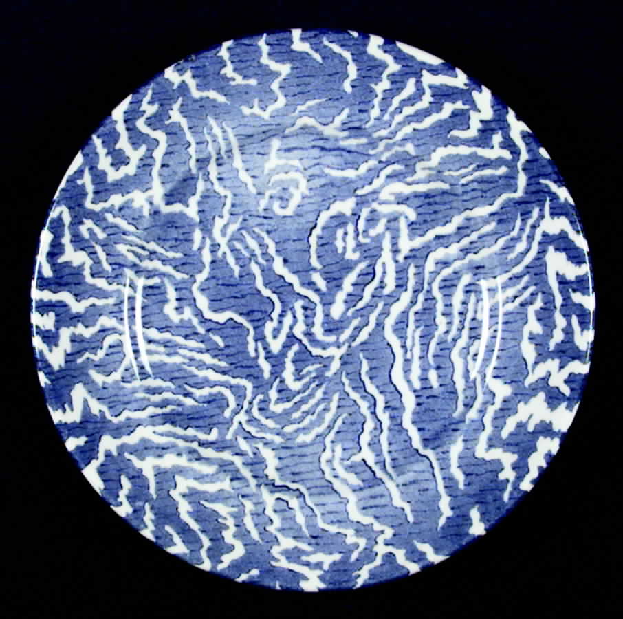 English Oak (Dark Blue & White) Salad Plate by Tiffany-1