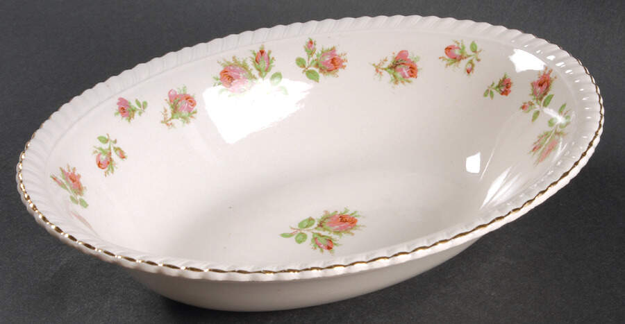 English Rose (Old English, Pink Roses) 9" Oval Vegetable Bowl by Johnson Brothers-1