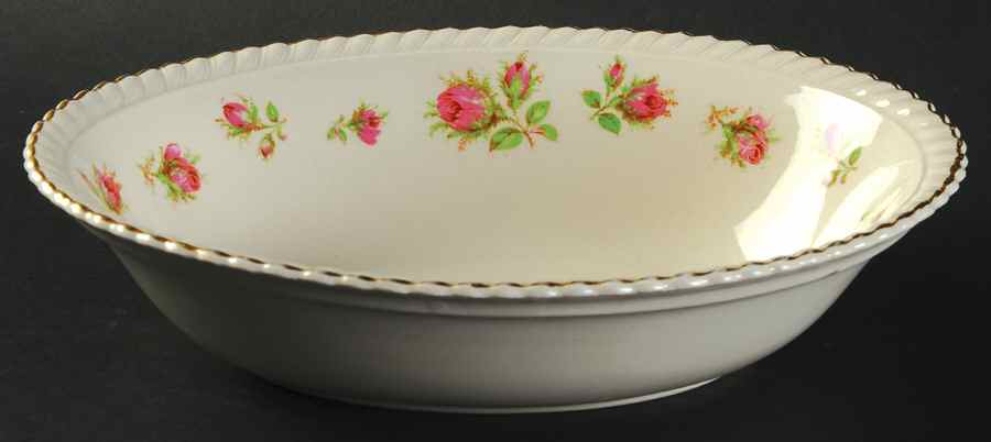 English Rose (Old English, Pink Roses) 9" Oval Vegetable Bowl by Johnson Brothers-1