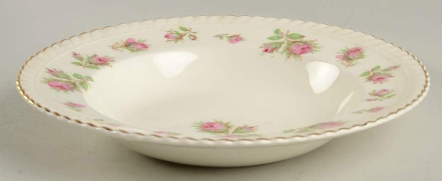English Rose (Old English, Pink Roses) Rim Soup Bowl by Johnson Brothers-1