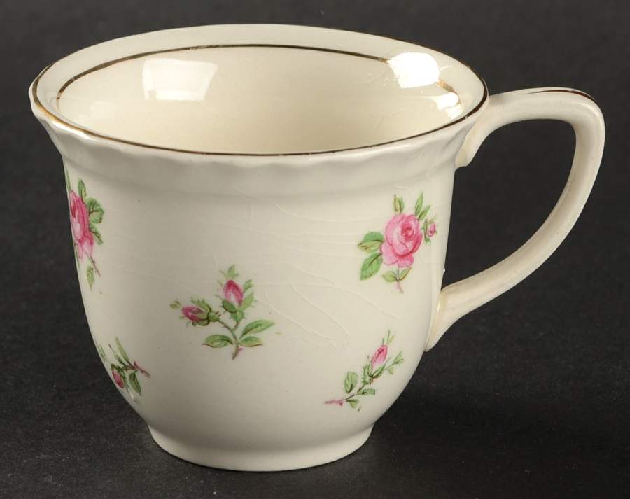 English Rose (Old English, Pink Roses) Flat Demitasse Cup by Johnson Brothers-1