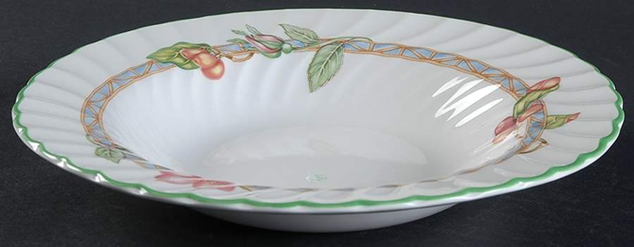 English Rose (Regency, Floral Vine) Rim Soup Bowl by Johnson Brothers-1