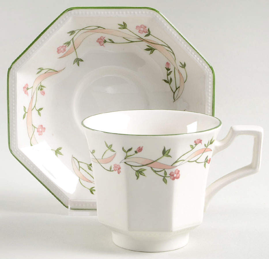 Eternal Beau Flat Cup & Saucer Set by Johnson Brothers-1