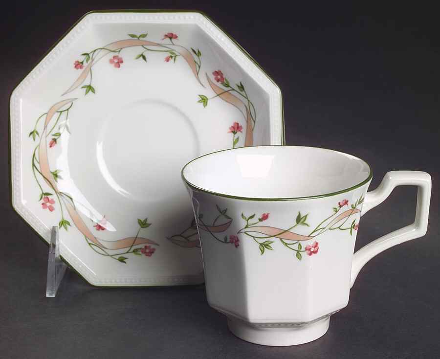 Eternal Beau Footed Cup & Saucer Set by Johnson Brothers-1