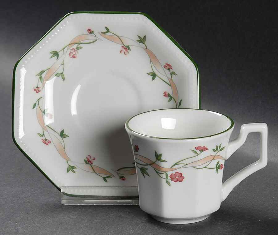 Eternal Beau Flat Demitasse Cup & Saucer Set by Johnson Brothers-1