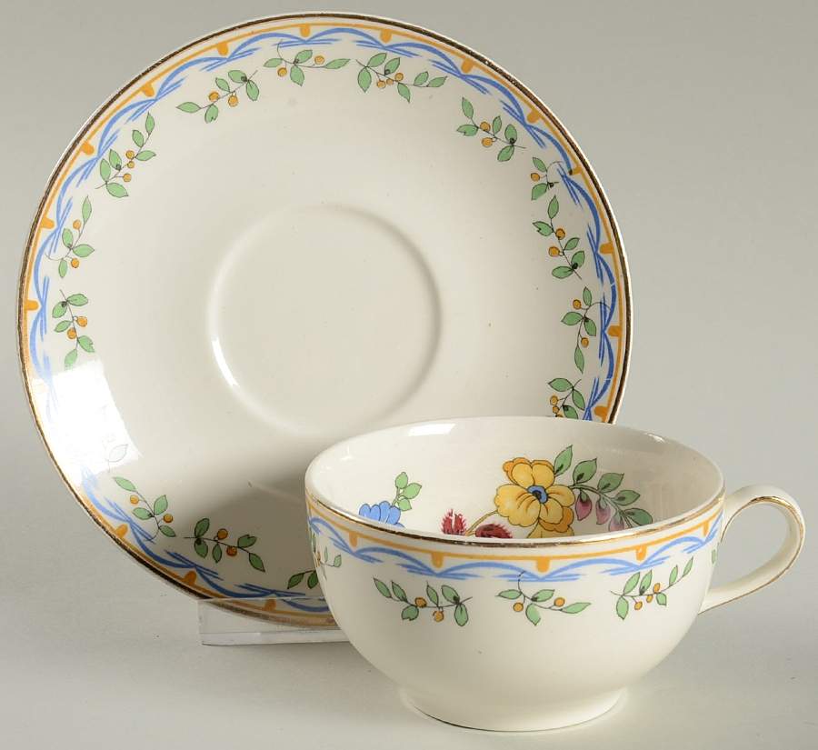 Fantasio Flat Cup & Saucer Set by Johnson Brothers-1