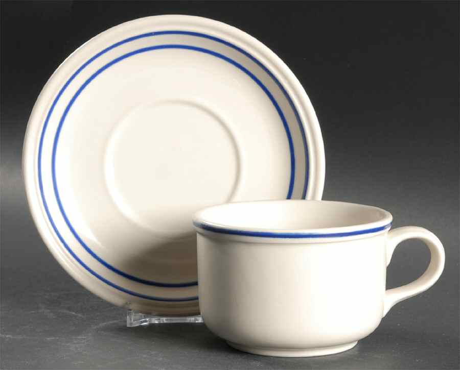 Finlandia Blue Flat Cup & Saucer Set by Johnson Brothers-1