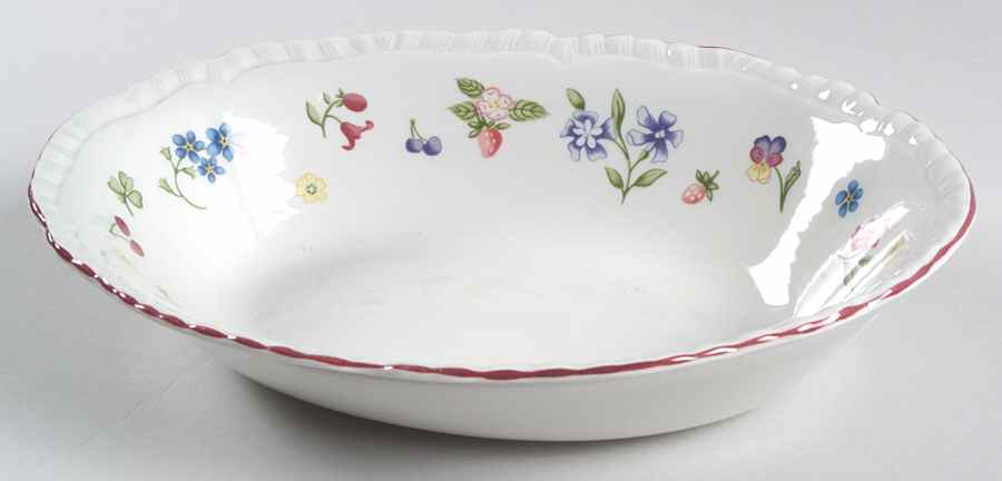 Fleurette 9" Oval Vegetable Bowl by Johnson Brothers-1