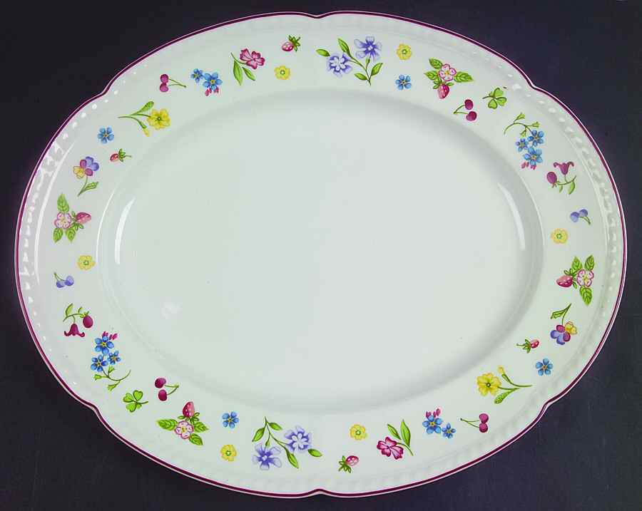Fleurette 13" Oval Serving Platter by Johnson Brothers-1