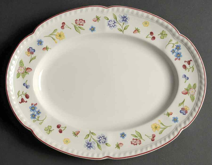 Fleurette 12" Oval Serving Platter by Johnson Brothers-1