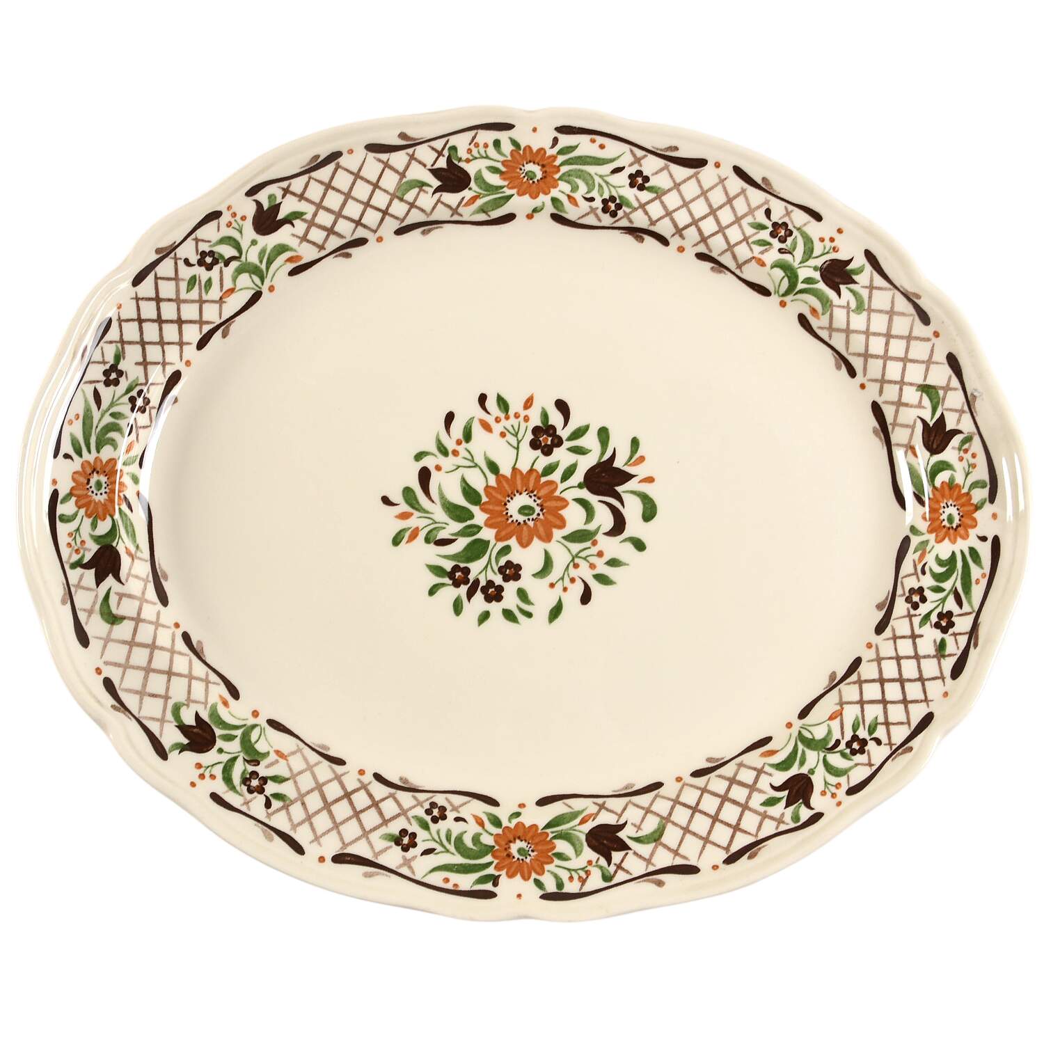 Fleur L'Orange 13" Oval Serving Platter by Johnson Brothers-1